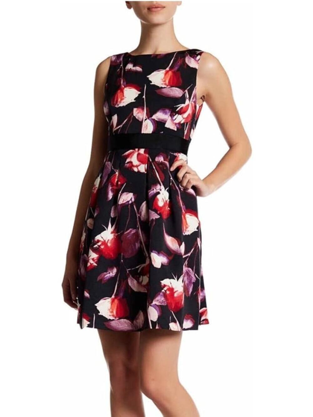Adrianna Papell EUC Women's Fit & Flare Floral Sleeveless Dress Size 6